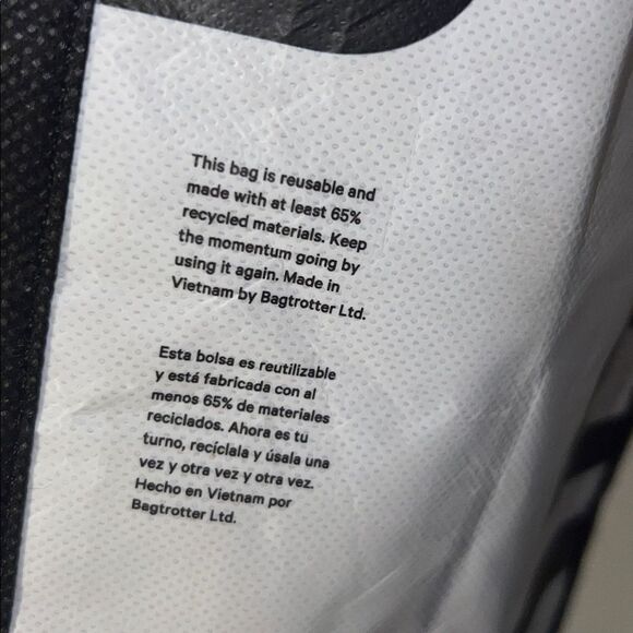 LULULEMON ATHLETICA Black and White Reusable Large Tote Bag - Picture 6 of 7